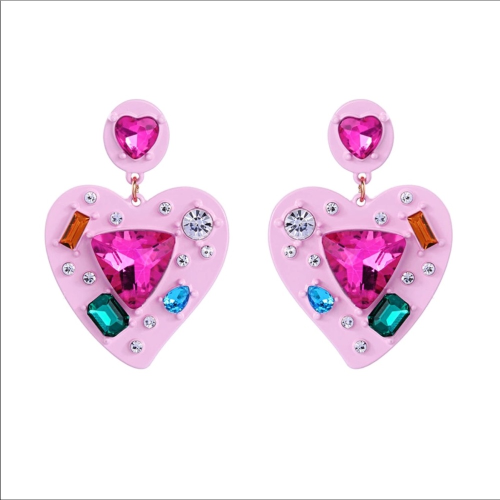 Swarovski Heart Earrings New With Tags NWT - Picture 2 of 5